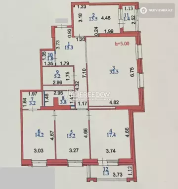 4-комнатная квартира, этаж 4 из 14, 126 м²