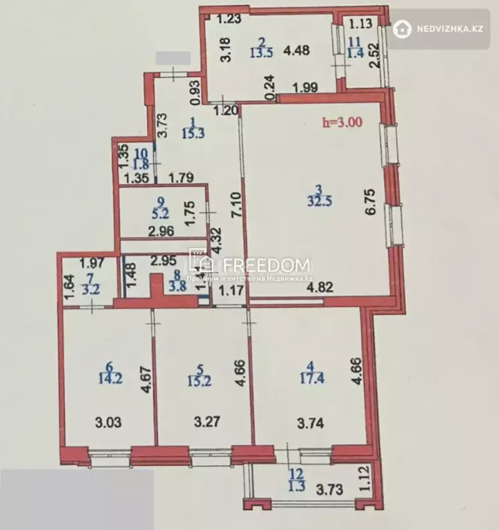 126 м², 4-комнатная квартира, этаж 4 из 14, 126 м², изображение - 1