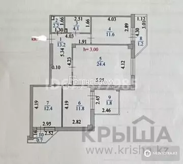 84 м², 3-комнатная квартира, этаж 22 из 23, 84 м², изображение - 9