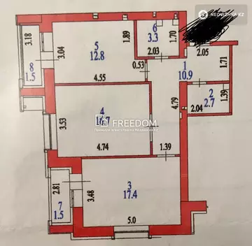 66.8 м², 2-комнатная квартира, этаж 3 из 4, 67 м², изображение - 11