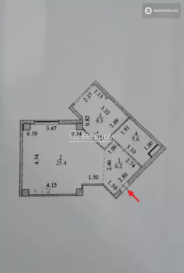 46 м², 1-комнатная квартира, этаж 16 из 17, 46 м², изображение - 5