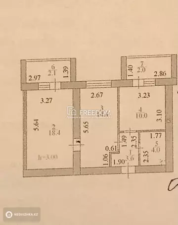 54.5 м², 2-комнатная квартира, этаж 2 из 9, 54 м², изображение - 10