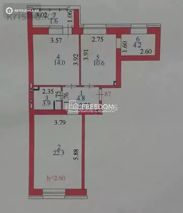 62 м², 2-комнатная квартира, этаж 7 из 8, 62 м², изображение - 22