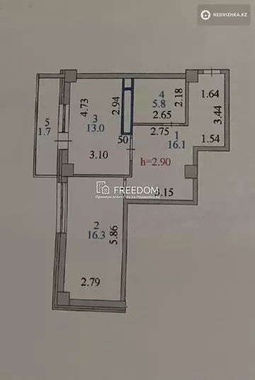 52.9 м², 1-комнатная квартира, этаж 18 из 23, 53 м², изображение - 12