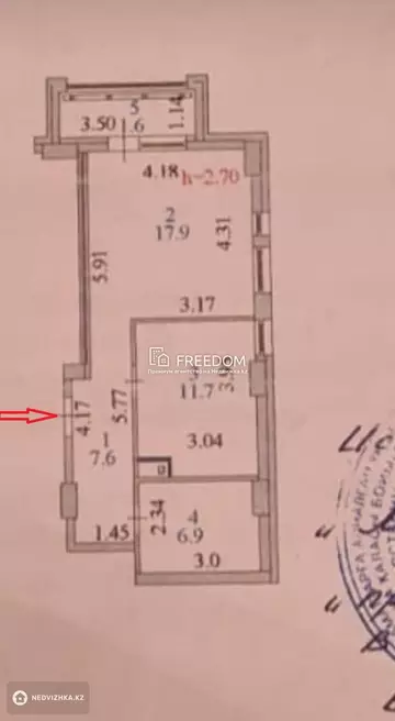 1-комнатная квартира, этаж 3 из 13, 48 м²