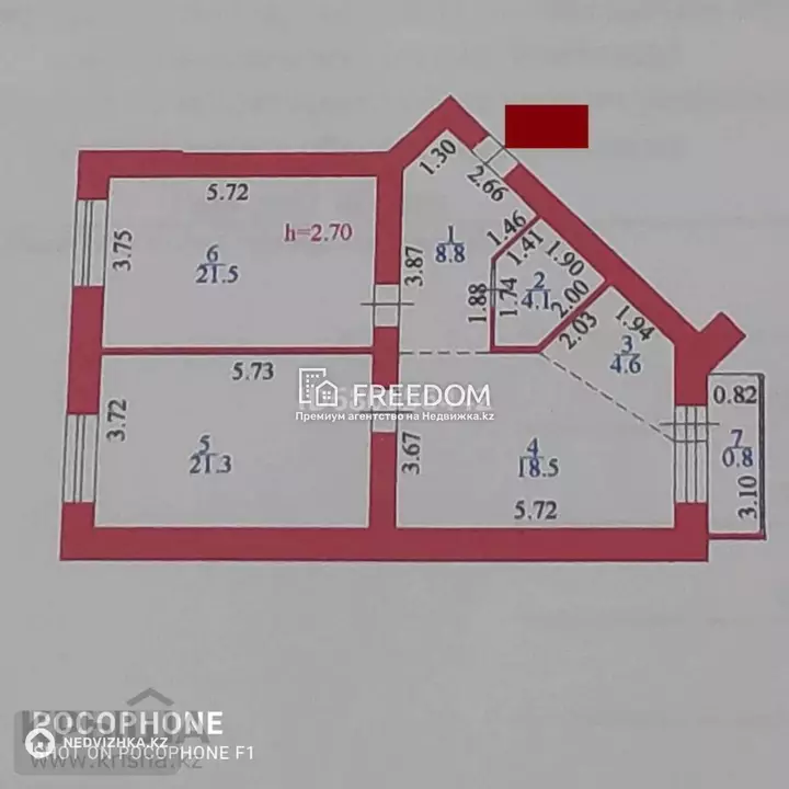 79 м², 3-комнатная квартира, этаж 8 из 9, 79 м², изображение - 1