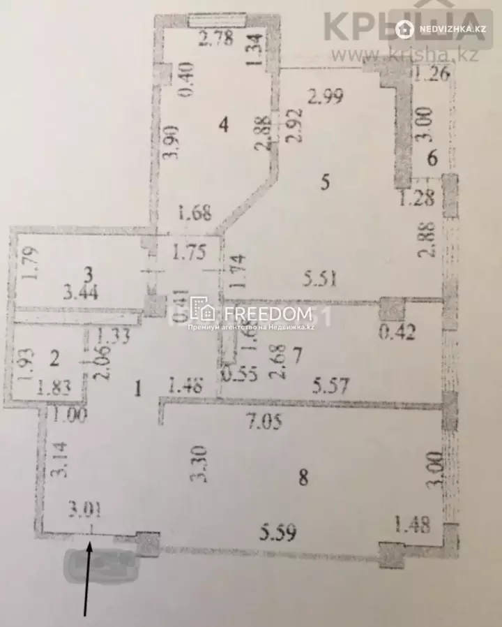 106.4 м², 3-комнатная квартира, этаж 17 из 18, 106 м², изображение - 1