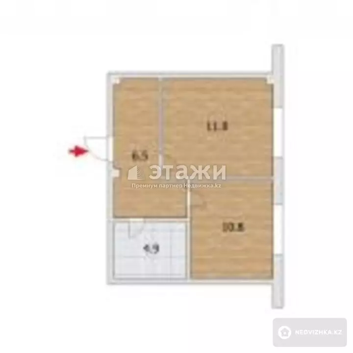 39 м², 1-комнатная квартира, этаж 7 из 10, 39 м², изображение - 1