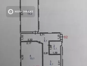 45.3 м², 2-комнатная квартира, этаж 5 из 5, 45 м², изображение - 3