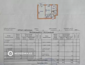 2-комнатная квартира, этаж 2 из 2, 43 м²