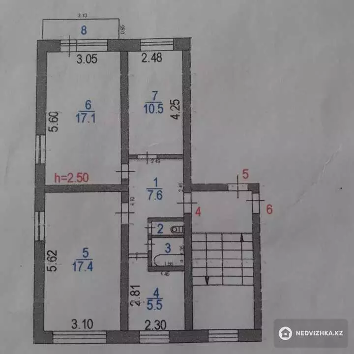 62.2 м², 3-комнатная квартира, этаж 2 из 5, 62 м², изображение - 1