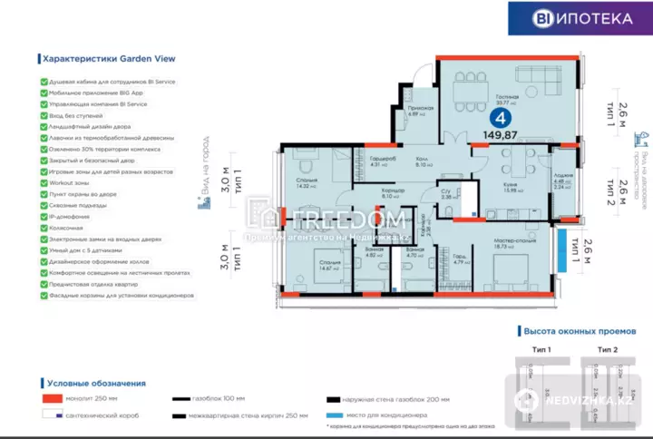 150 м², 4-комнатная квартира, этаж 6 из 12, 150 м², изображение - 1