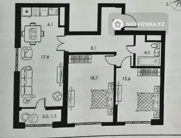 73 м², 3-комнатная квартира, этаж 10 из 16, 73 м², изображение - 5