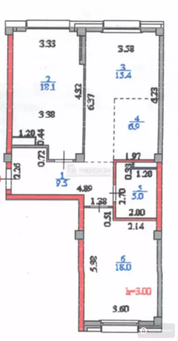 3-комнатная квартира, этаж 7 из 9, 73 м²