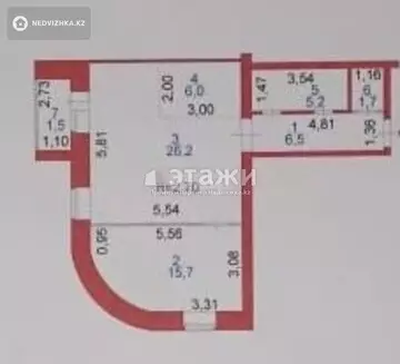 62 м², 2-комнатная квартира, этаж 2 из 7, 62 м², изображение - 10