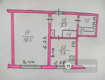 1-комнатная квартира, этаж 9 из 9, 36 м²