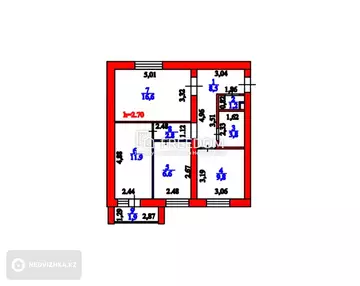 63.1 м², 3-комнатная квартира, этаж 9 из 10, 63 м², изображение - 2