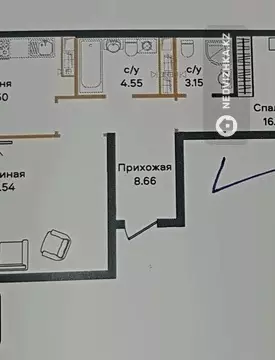 71.3 м², 2-комнатная квартира, этаж 14 из 17, 71 м², изображение - 5