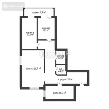 78.5 м², 3-комнатная квартира, этаж 13 из 13, 78 м², изображение - 29