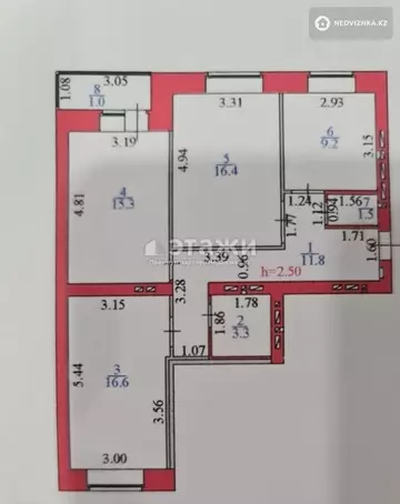 78.5 м², 3-комнатная квартира, этаж 8 из 10, 78 м², изображение - 9