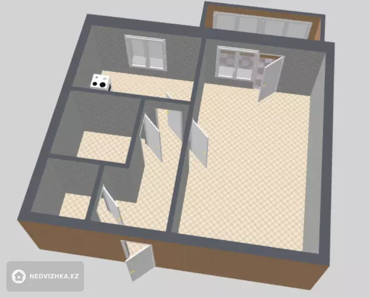 34.9 м², 1-комнатная квартира, этаж 3 из 5, 35 м², изображение - 1