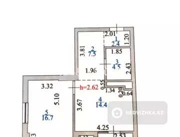 50 м², 1-комнатная квартира, этаж 21 из 21, 50 м², изображение - 0