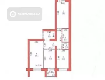 3-комнатная квартира, этаж 4 из 7, 71 м²