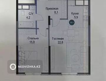 2-комнатная квартира, этаж 12 из 16, 59 м²