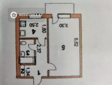 1-комнатная квартира, этаж 5 из 5, 34 м²