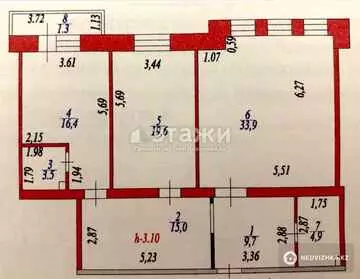 104.3 м², 3-комнатная квартира, этаж 3 из 6, 104 м², изображение - 13