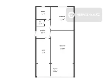 58.8 м², 2-комнатная квартира, этаж 3 из 5, 59 м², изображение - 13