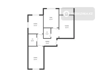 83.3 м², 3-комнатная квартира, этаж 9 из 16, 83 м², изображение - 9