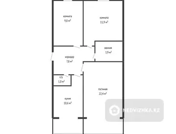 67.4 м², 3-комнатная квартира, этаж 4 из 5, 67 м², изображение - 15