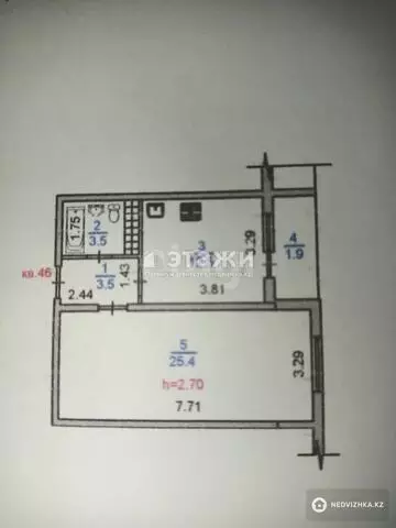 48 м², 1-комнатная квартира, этаж 9 из 12, 48 м², изображение - 4