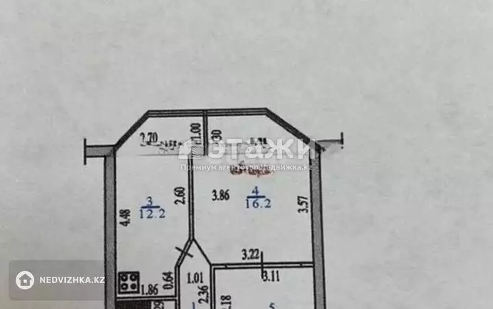 50 м², 2-комнатная квартира, этаж 4 из 5, 50 м², изображение - 1