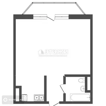 25 м², 1-комнатная квартира, этаж 1 из 12, 25 м², изображение - 9