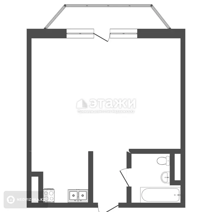 37 м², 1-комнатная квартира, этаж 5 из 5, 37 м², изображение - 1