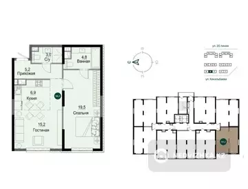 56 м², 2-комнатная квартира, этаж 13 из 17, 56 м², изображение - 0