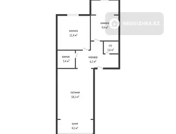 54.6 м², 2-комнатная квартира, этаж 5 из 5, 55 м², изображение - 16