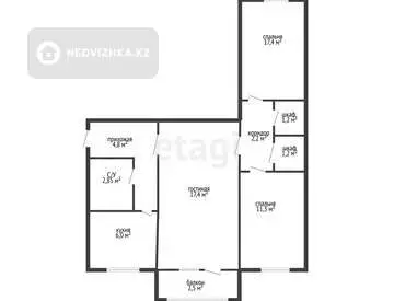 58.7 м², 3-комнатная квартира, этаж 5 из 5, 59 м², изображение - 12