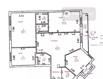 4-комнатная квартира, этаж 5 из 10, 176 м²