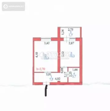 1-комнатная квартира, этаж 3 из 6, 39 м²