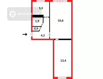 45 м², 2-комнатная квартира, этаж 1 из 5, 45 м², изображение - 7