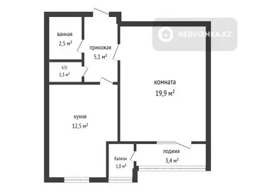 46 м², 1-комнатная квартира, этаж 9 из 12, 46 м², изображение - 9