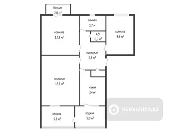 70 м², 3-комнатная квартира, этаж 4 из 5, 70 м², изображение - 16