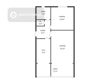 58.8 м², 2-комнатная квартира, этаж 3 из 5, 59 м², изображение - 13