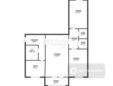 58.7 м², 3-комнатная квартира, этаж 5 из 5, 59 м², изображение - 12