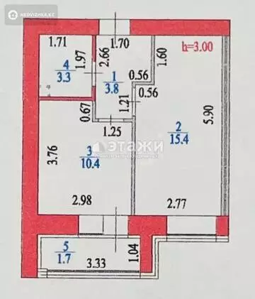 35 м², 1-комнатная квартира, этаж 2 из 12, 35 м², изображение - 2