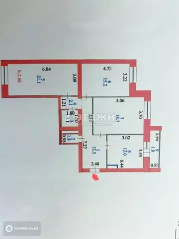 88.3 м², 3-комнатная квартира, этаж 4 из 9, 88 м², изображение - 14