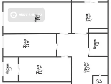 73.6 м², 3-комнатная квартира, этаж 8 из 9, 74 м², изображение - 14